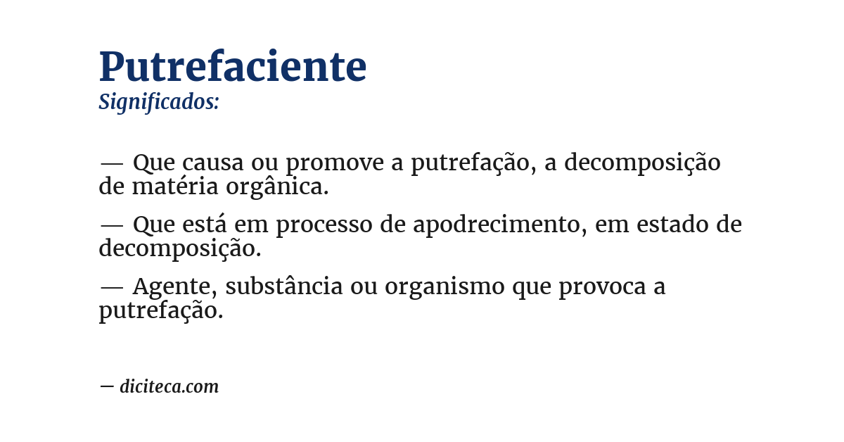 Significado de putrefaciente