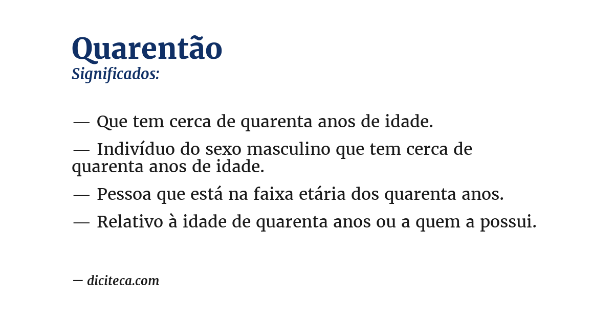Significado de quarentão