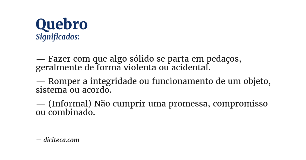 Significado de quebro
