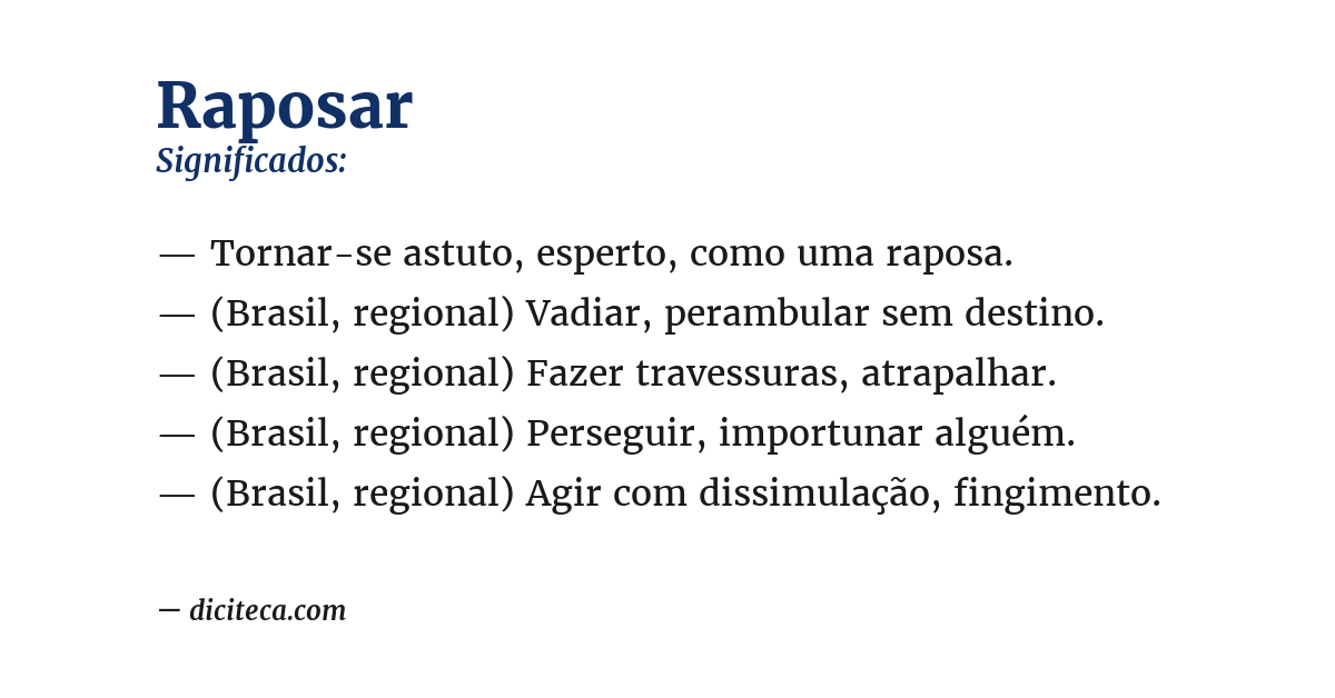 Significado de raposar