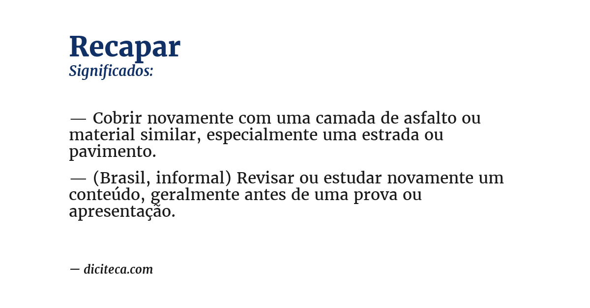 Significado de recapar