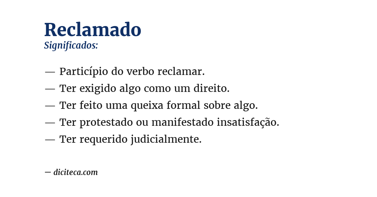 Significado de reclamado