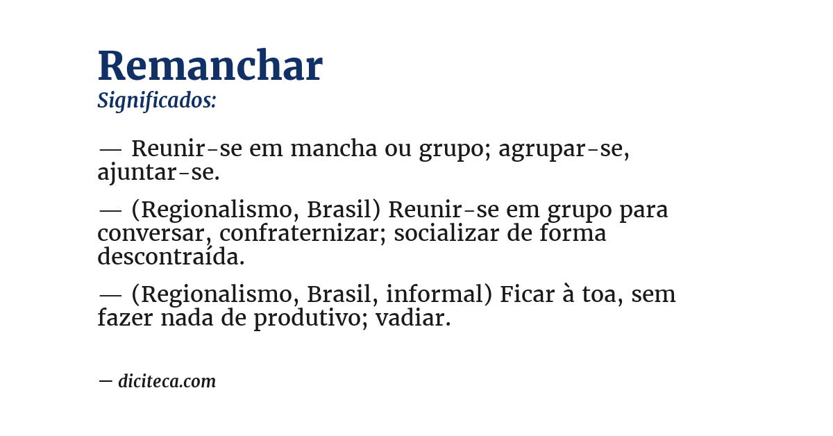 Significado de remanchar