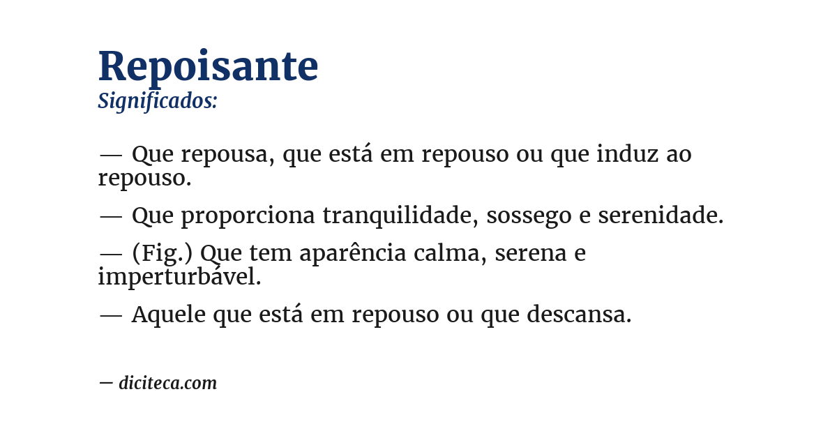 Significado de repoisante