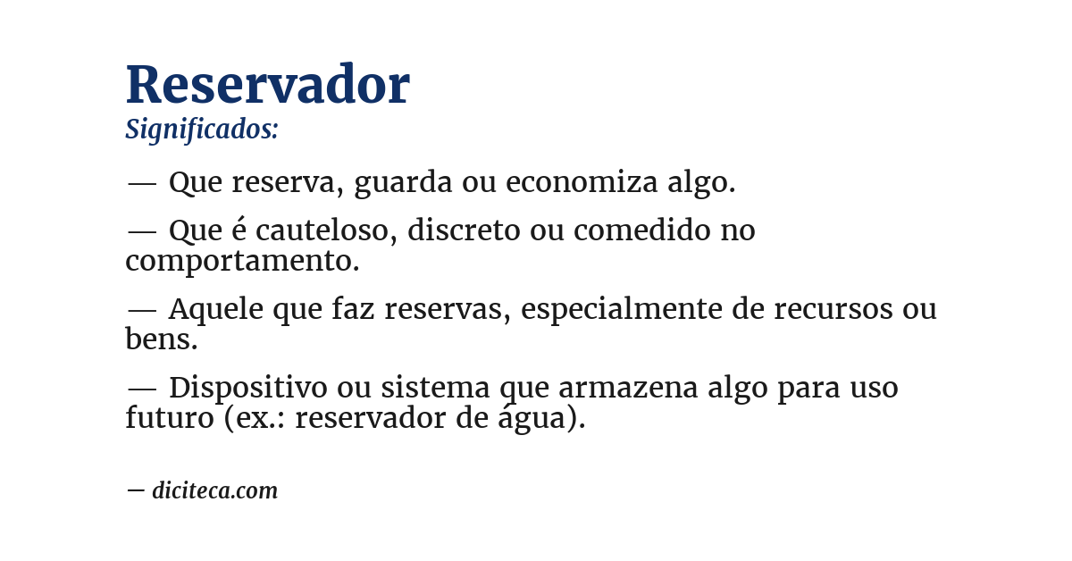 Significado de reservador