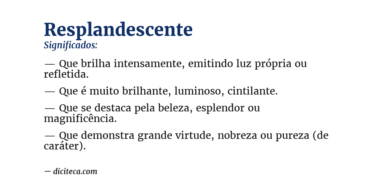 Significado de resplandescente