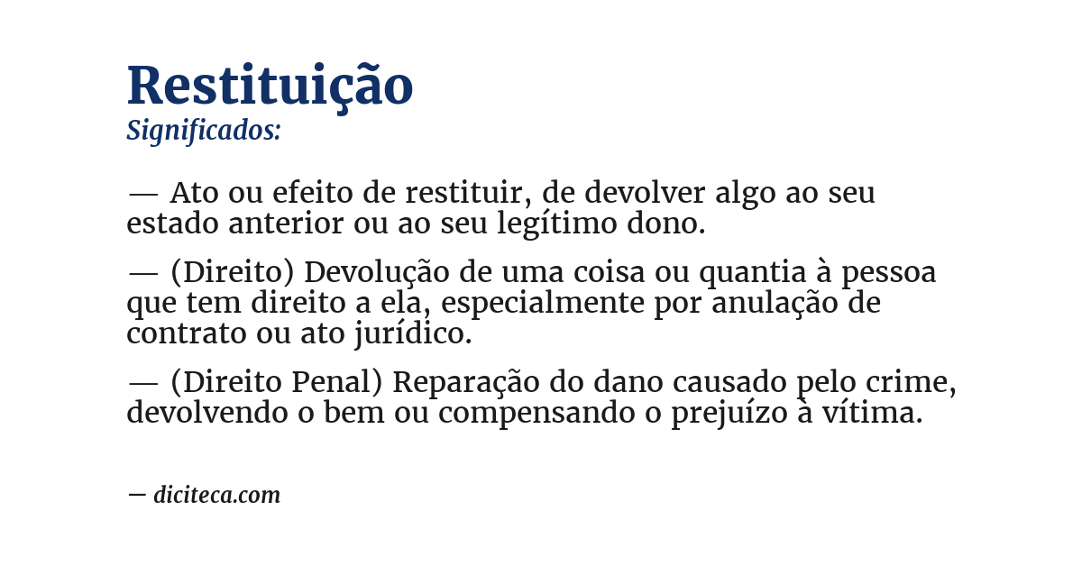 Significado de restituição