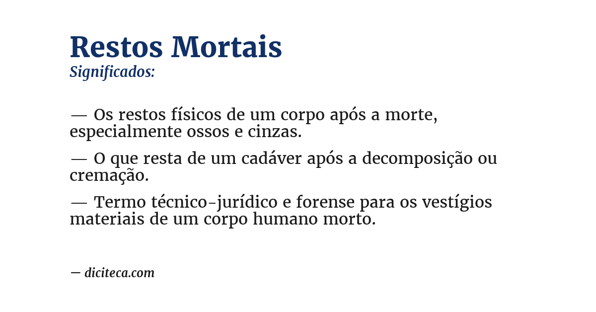 Significado de restos mortais