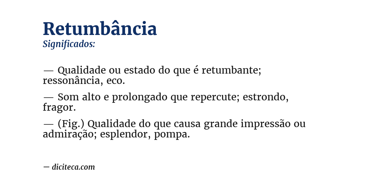 Significado de retumbância