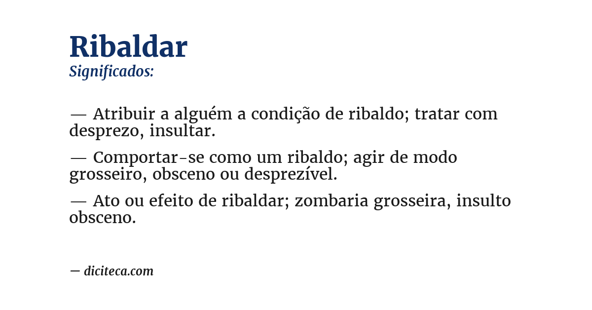 Significado de ribaldar