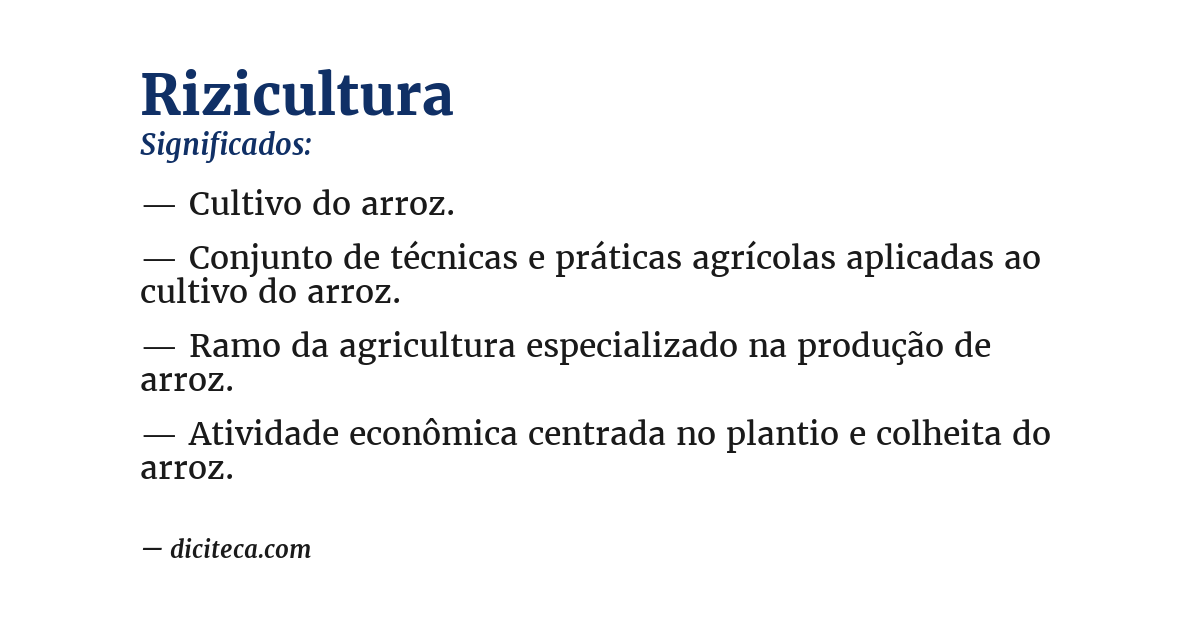 Significado de rizicultura