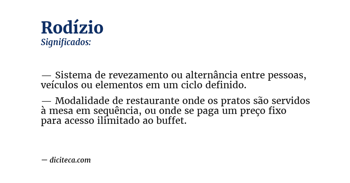 Significado de rodízio