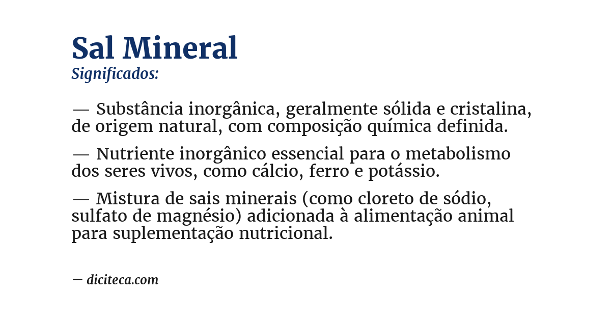 Significado de sal mineral
