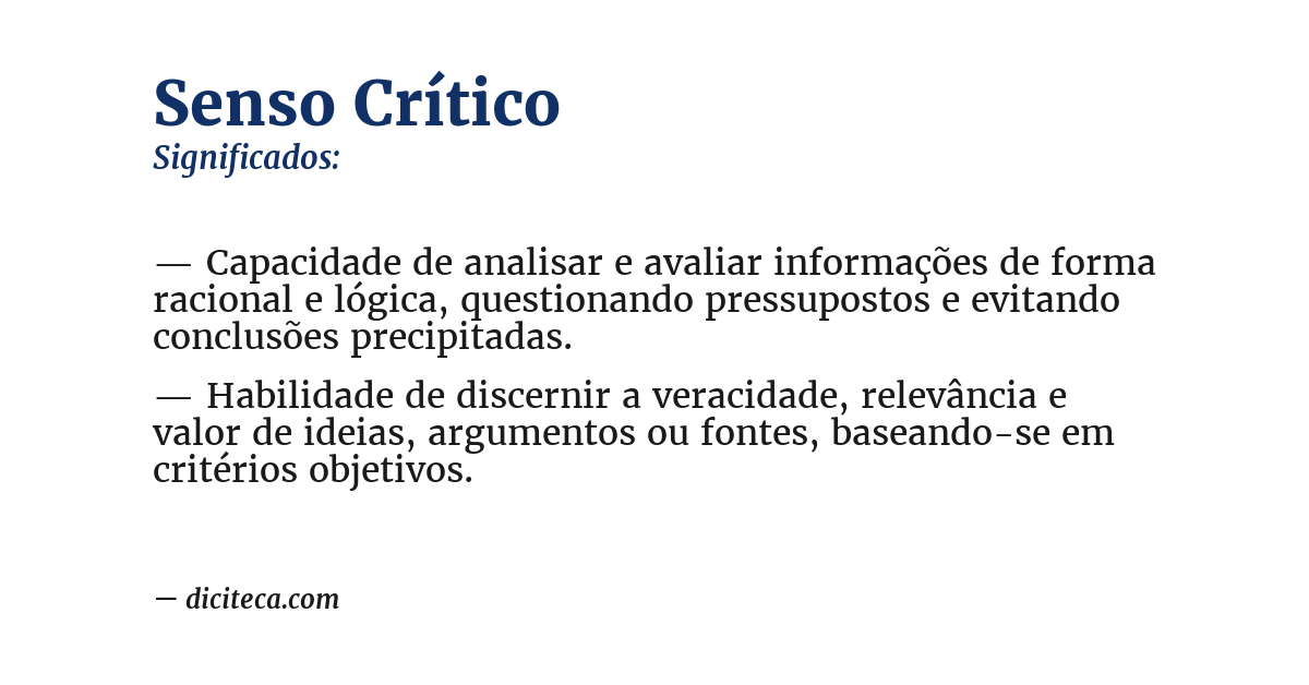 Significado de senso crítico