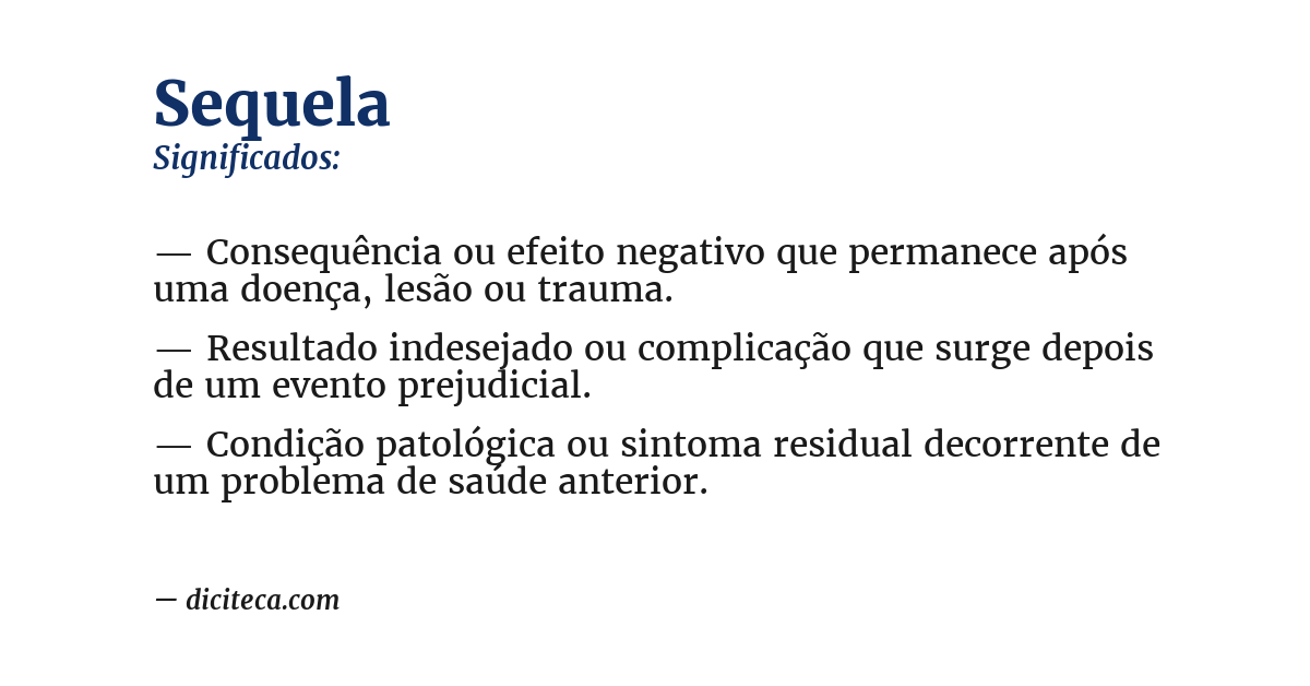 Significado de sequela