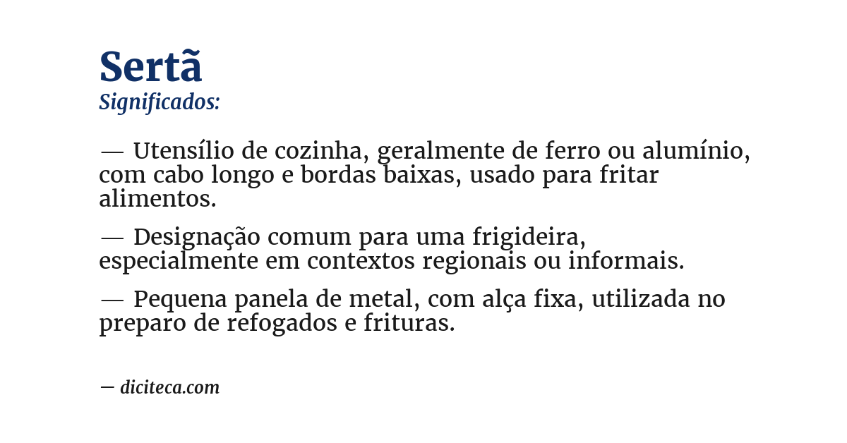 Significado de sertã