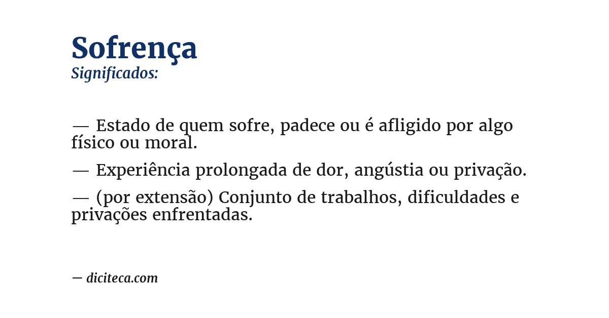 Significado de sofrença