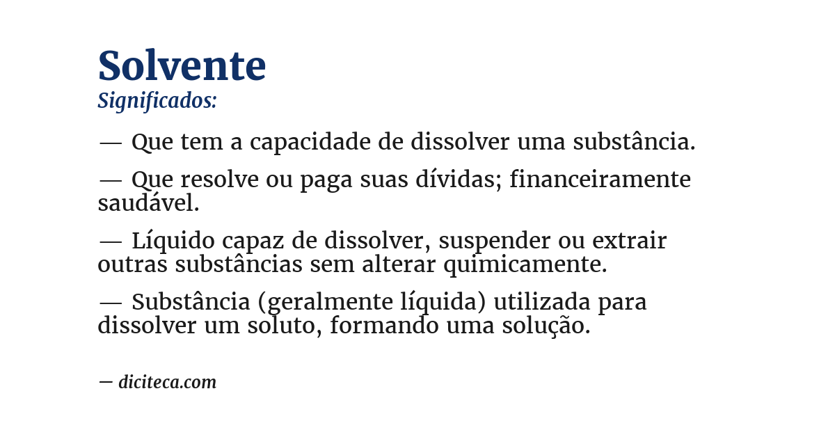 Significado de solvente