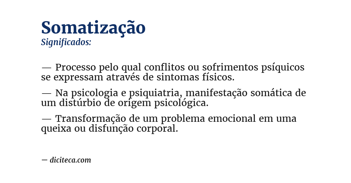 Significado de somatização