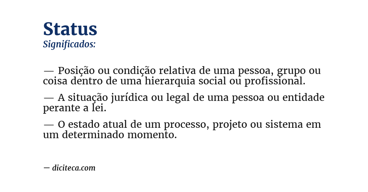 Significado de status