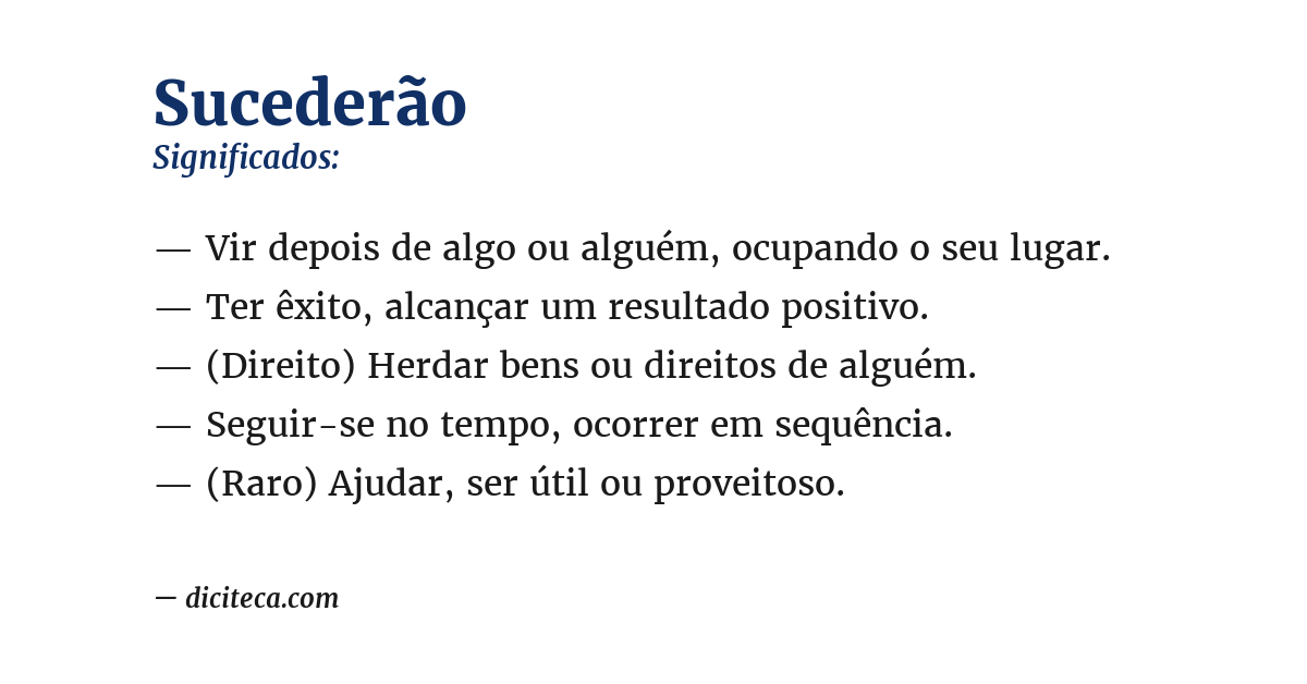 Significado de sucederão