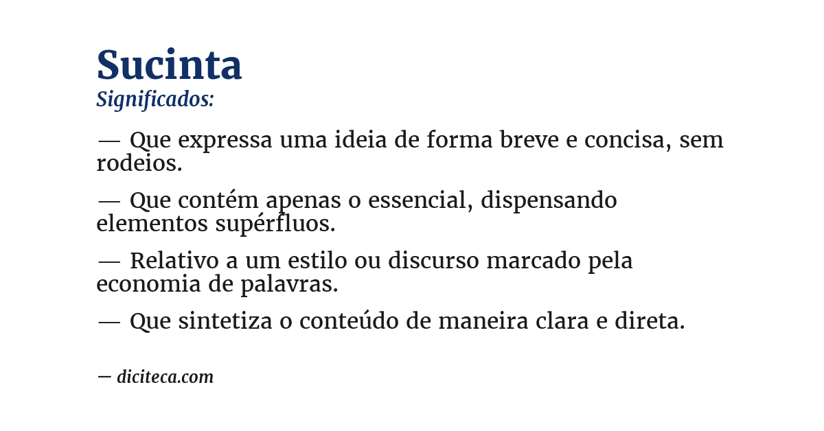 Significado de sucinta