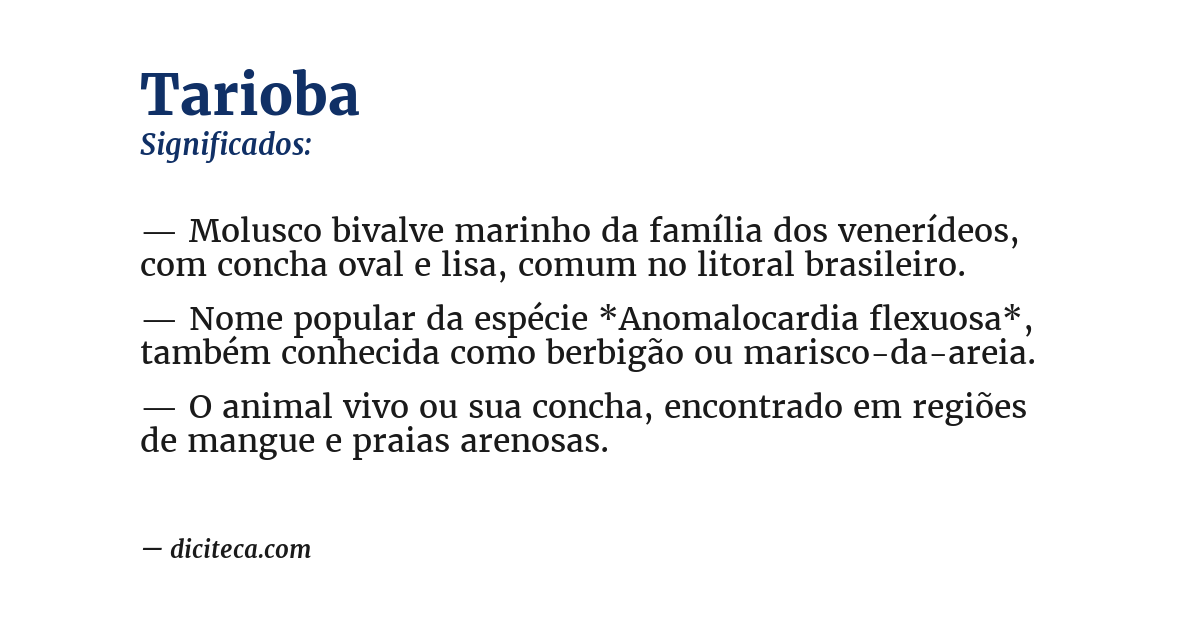 Significado de tarioba