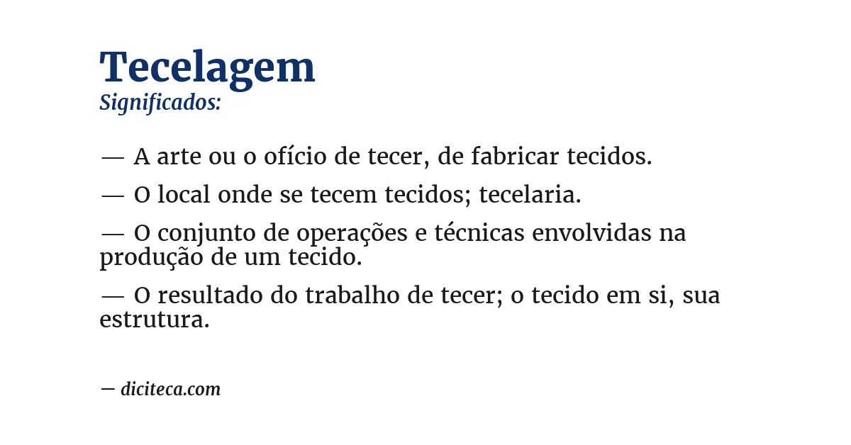Significado de tecelagem