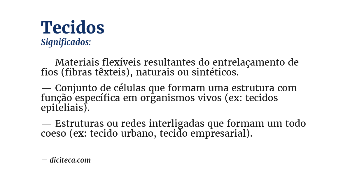 Significado de tecidos