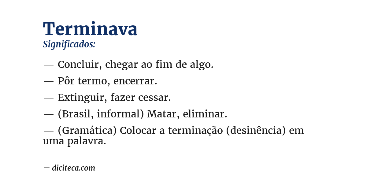 Significado de terminava