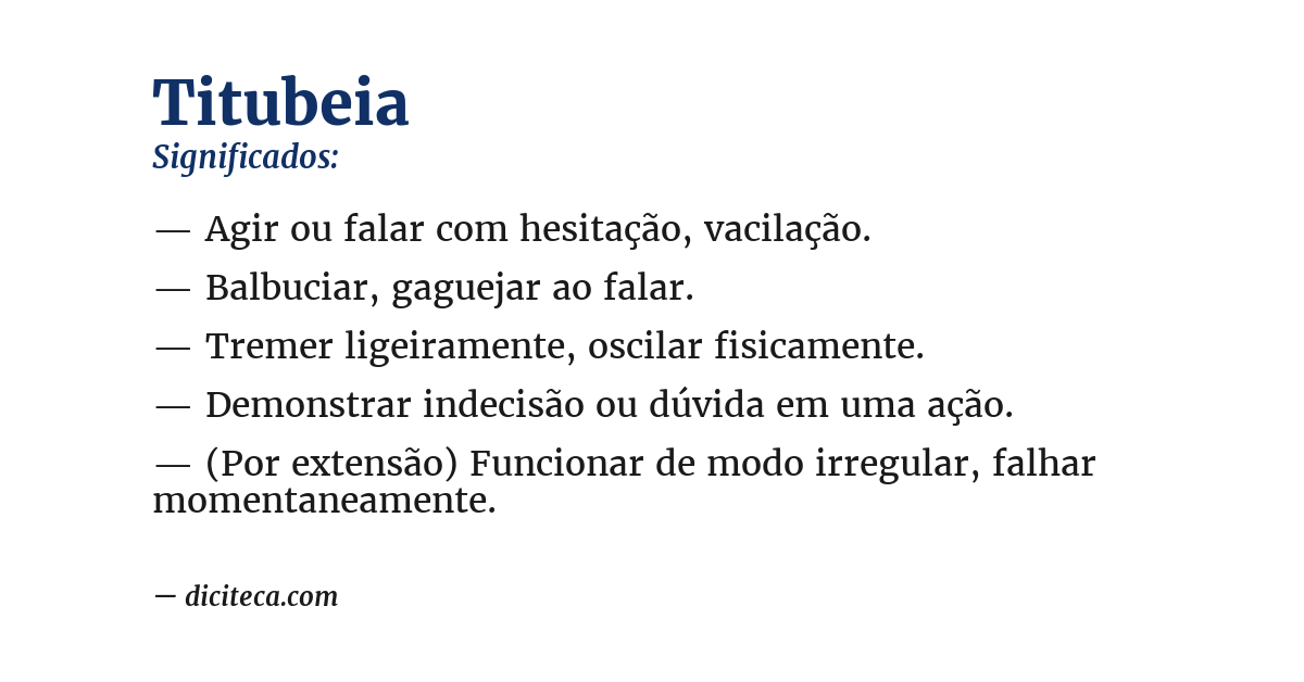 Significado de titubeia