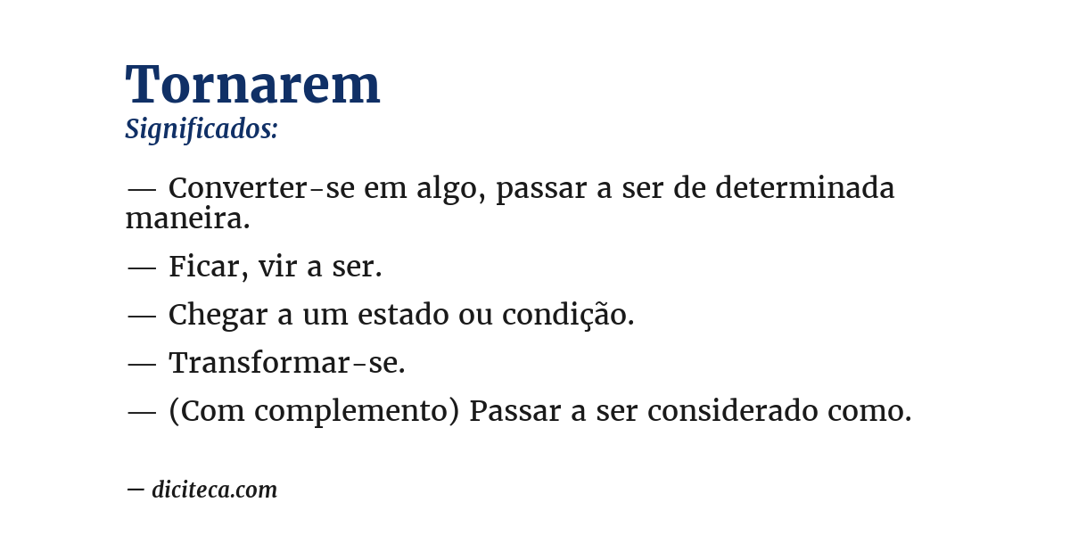 Significado de tornarem