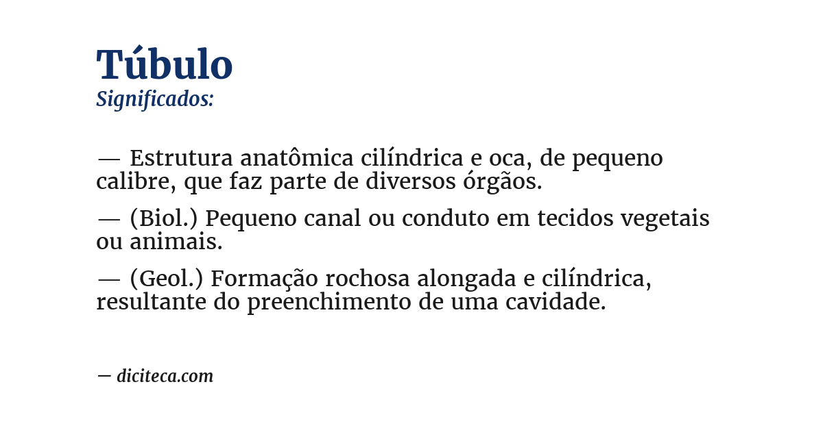 Significado de túbulo