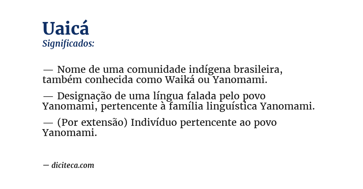 Significado de uaicá
