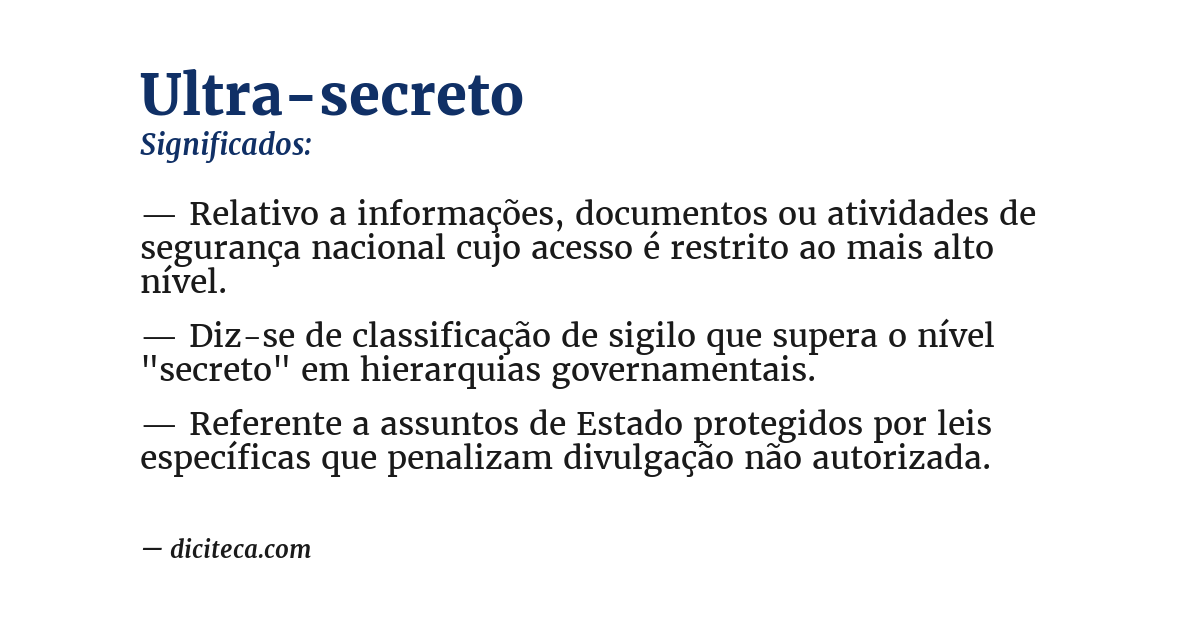Significado de ultra-secreto