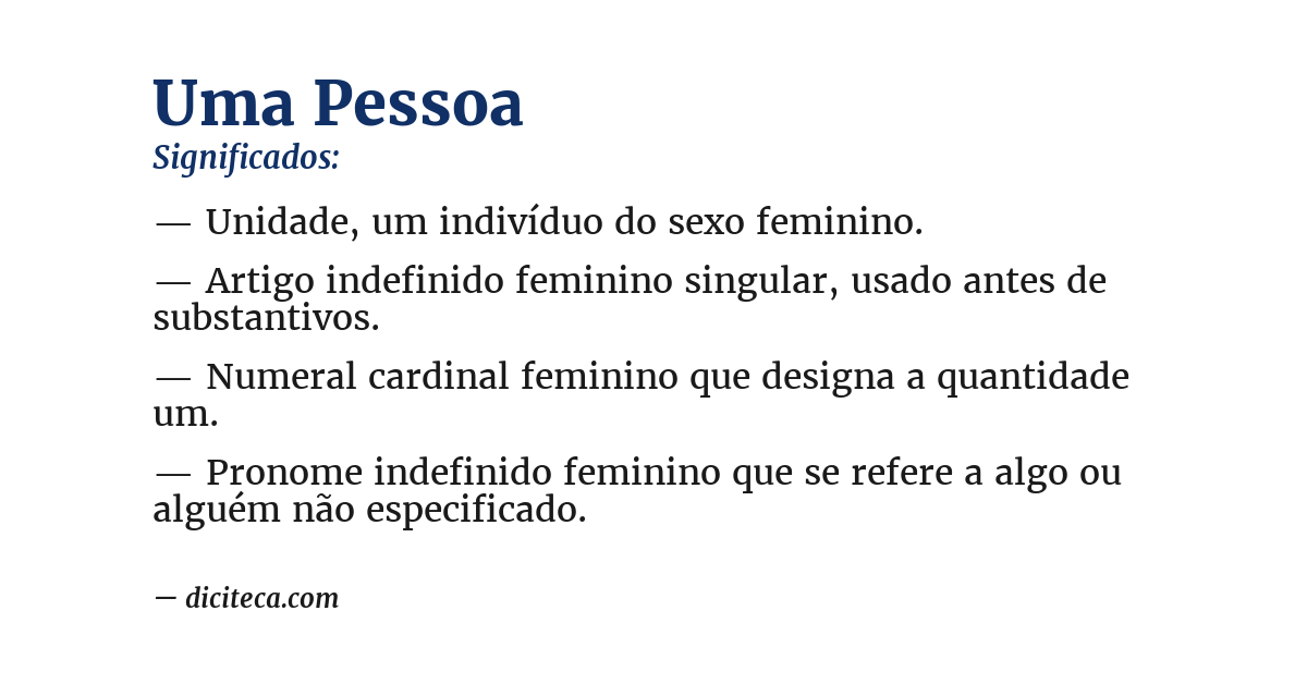 Significado de uma pessoa