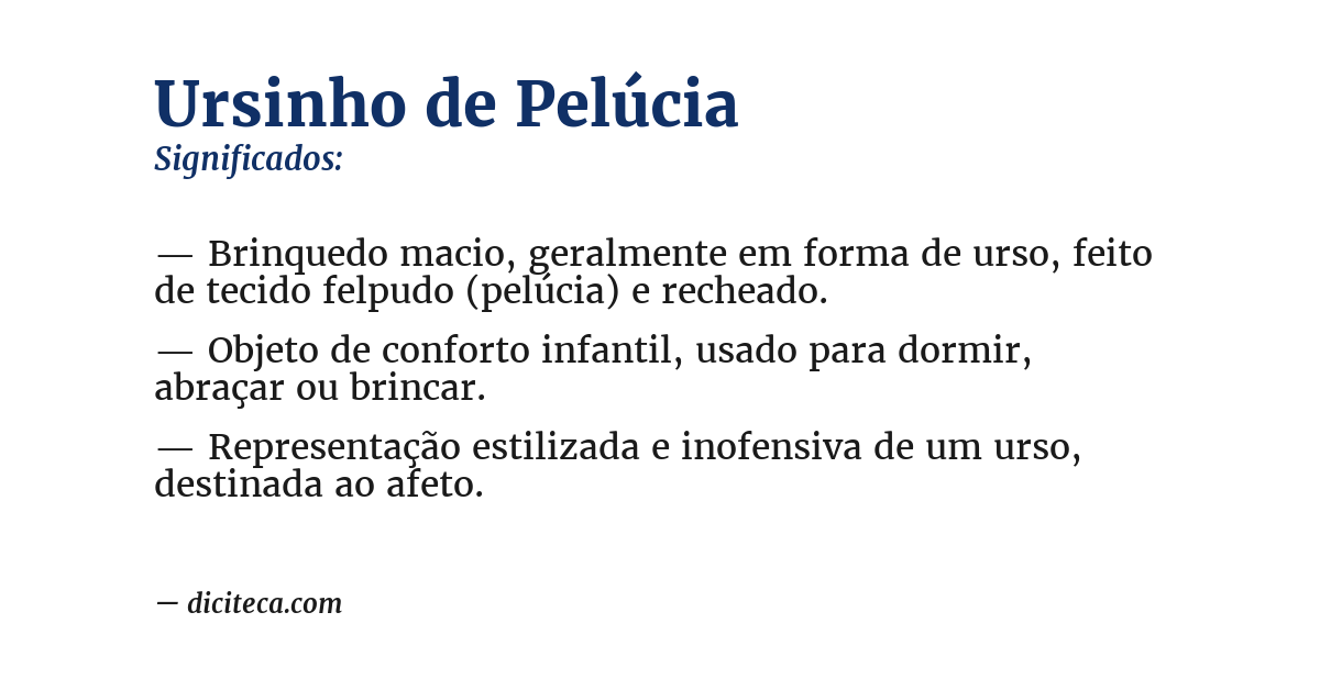Significado de ursinho de pelúcia