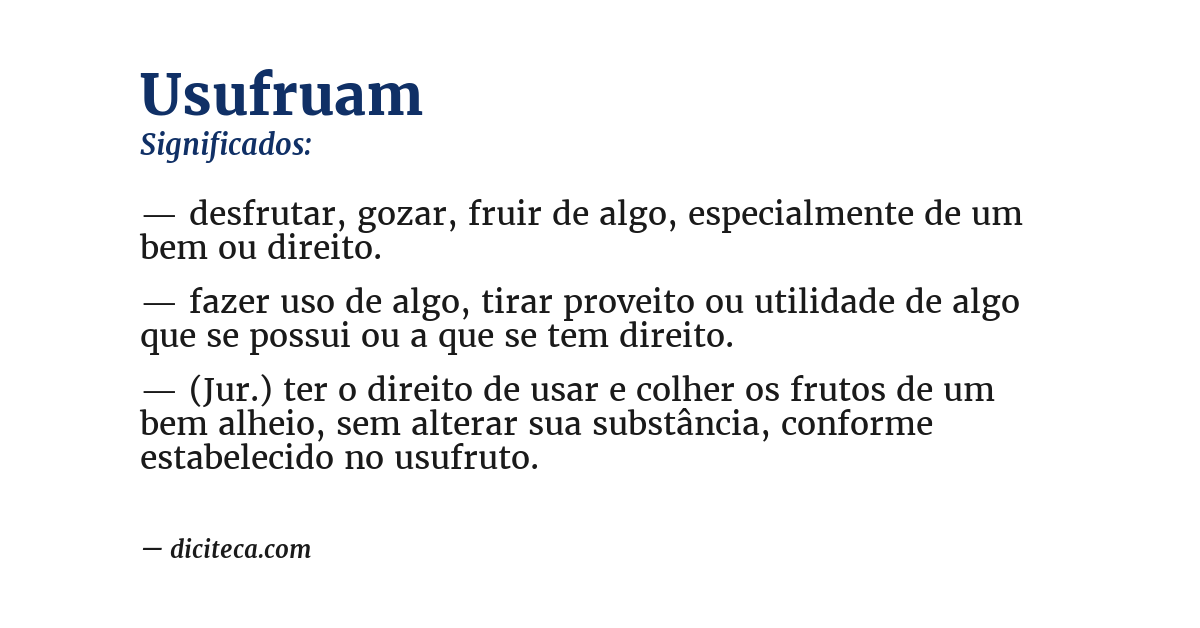 Significado de usufruam