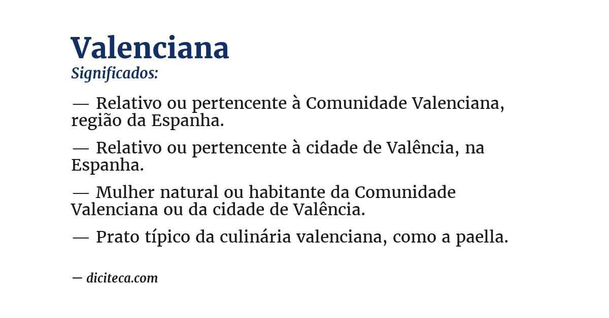 Significado de valenciana