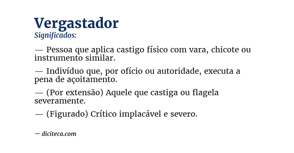 Significado de vergastador
