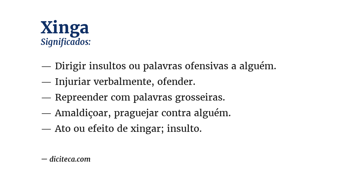 Significado de xinga