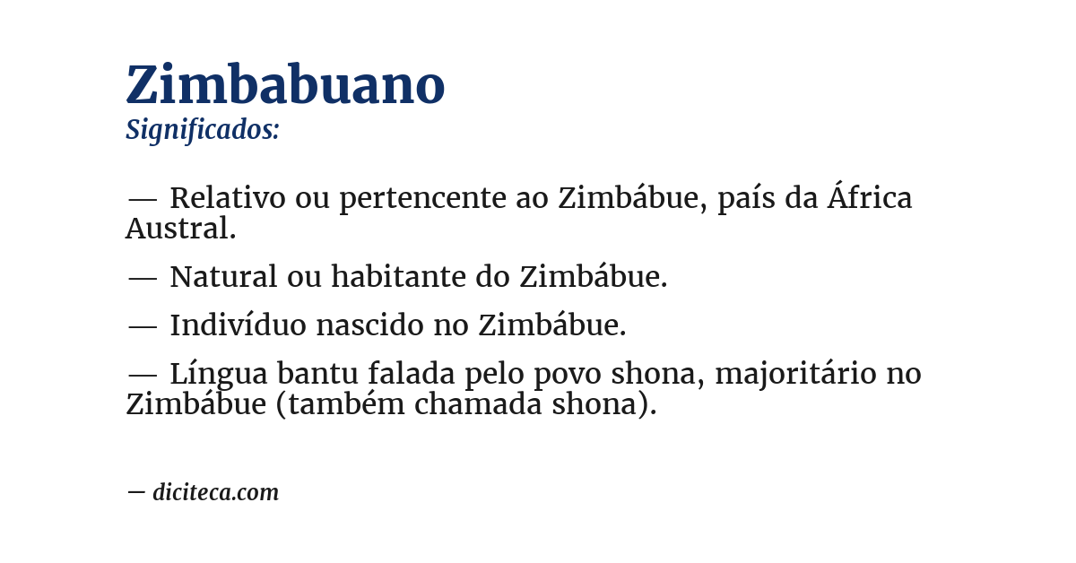 Significado de zimbabuano