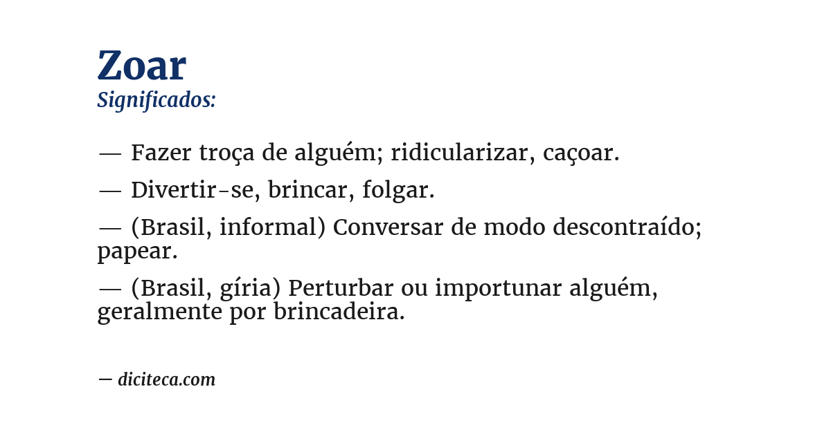 Significado de zoar