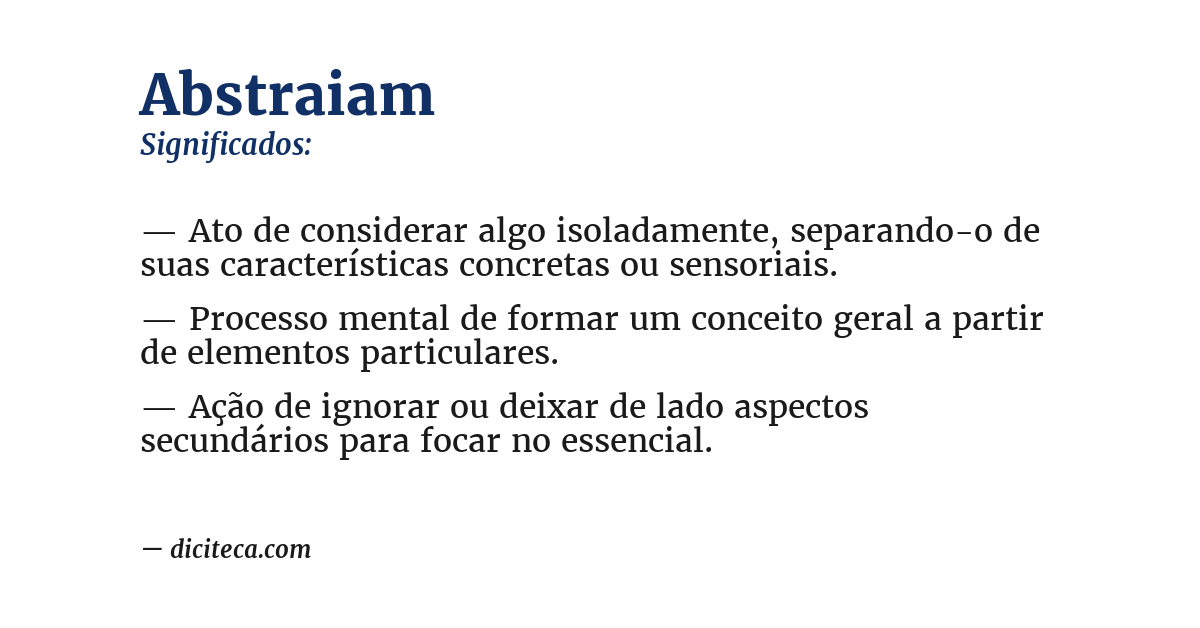 Significado de abstraiam
