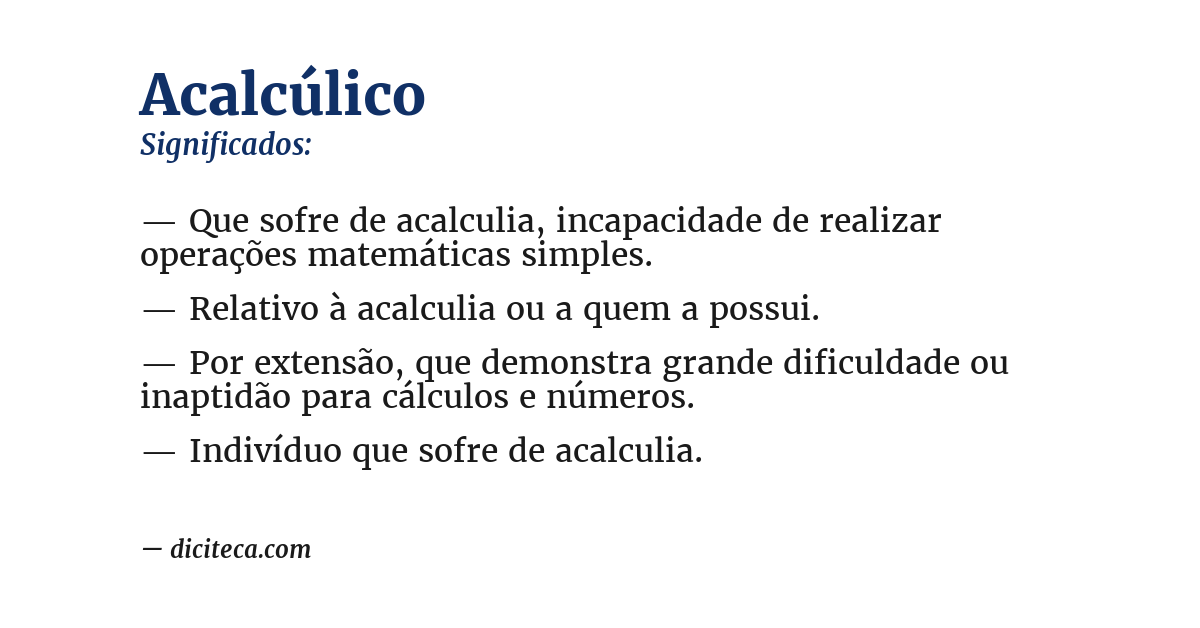 Significado de acalcúlico