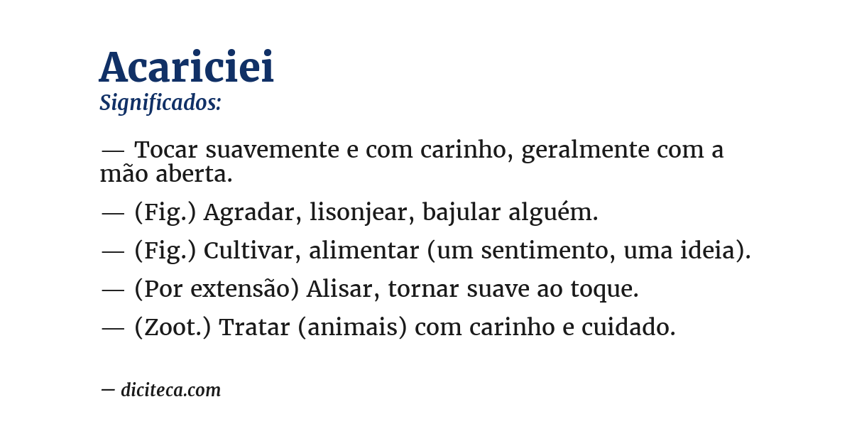 Significado de acariciei