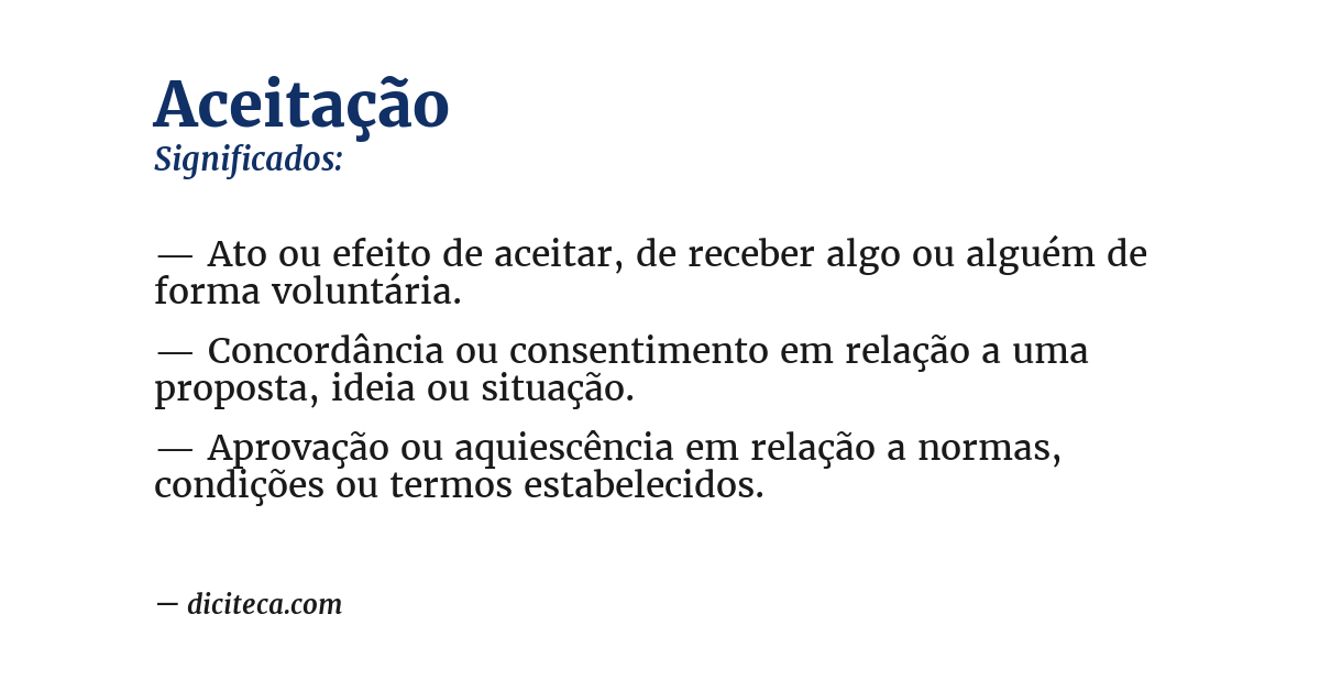 Significado de aceitação