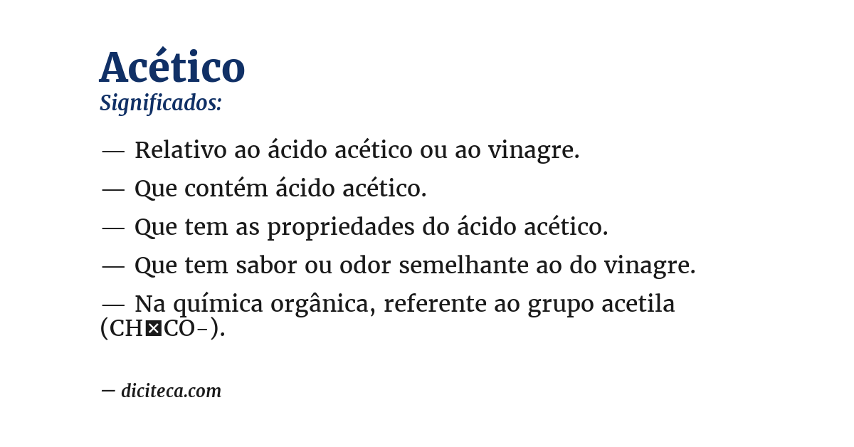 Significado de acético