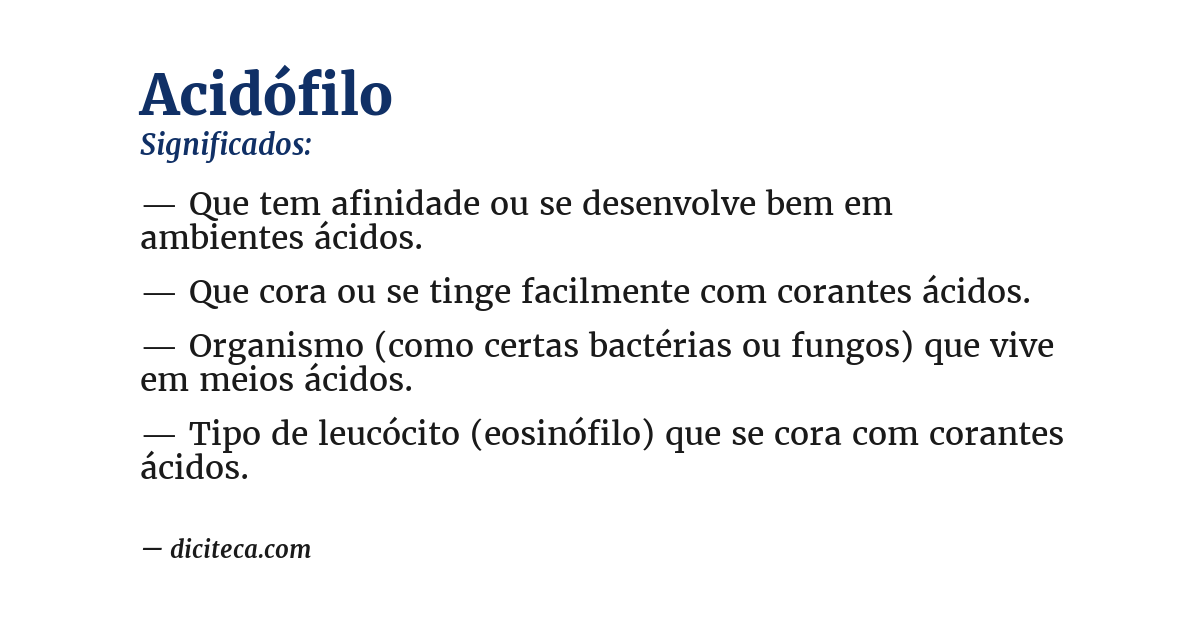 Significado de acidófilo