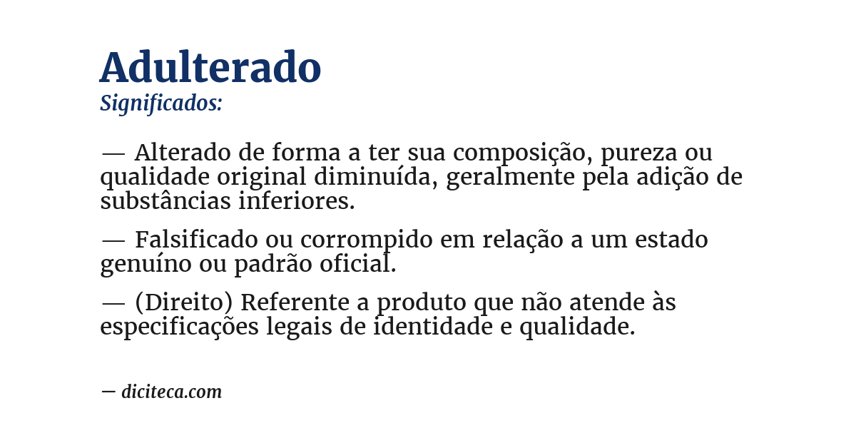 Significado de adulterado